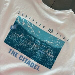 Southern Tide White Citadel Pocket Tee Size M